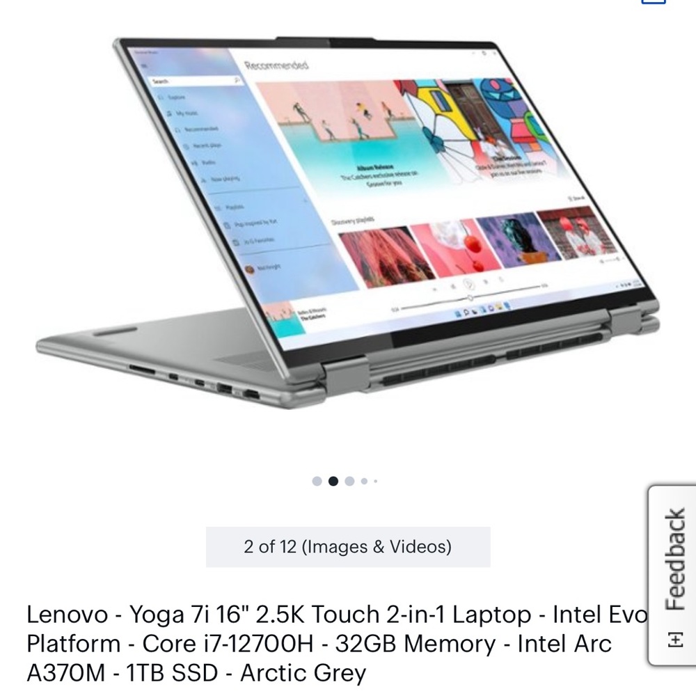 Lenovo yoga laptop, used but less than 2 years old and in perfect condition